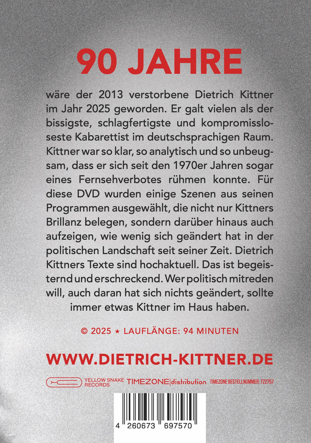 Dietrich Kittner - Songs * Laughter * Sad Articles (DVD)