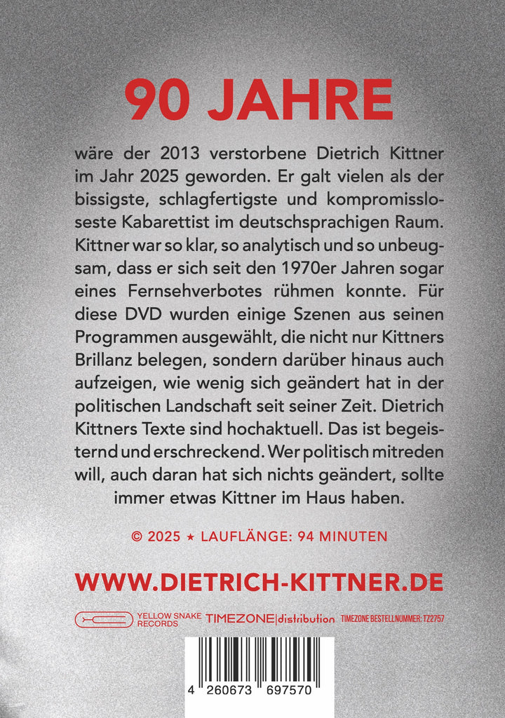 Dietrich Kittner - Songs * Laughter * Sad Articles (DVD)