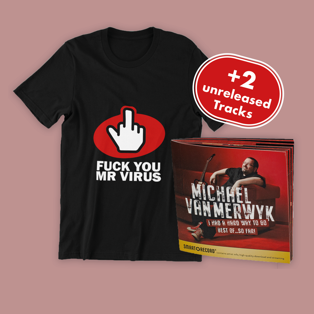 Michael van Merwyk – T-Shirt mit Aufdruck „Fuck You, Mr. Virus“ inkl. Smart Record und zwei Download-Songs